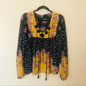 Anthropologie Farm Rio Intarsia Top